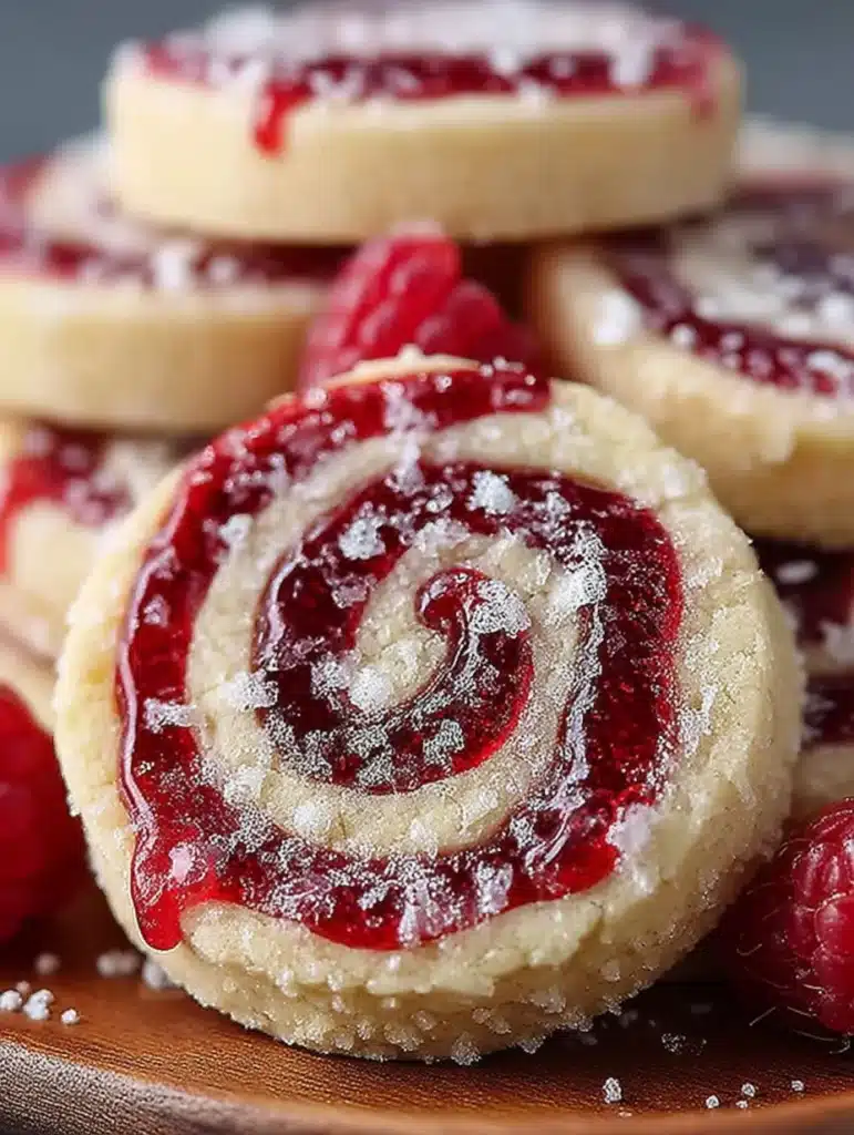 Himbeer-Wirbel Shortbread Kekse: Einfaches Rezept für zarte Butterkekse mit fruchtigem Twist